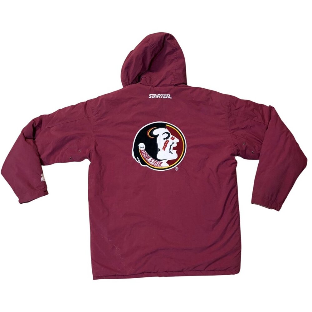Vintage Starter Florida State Seminoles Hooded Jacket Mens Small NCAA Logo 1990s - Picture 2 of 9
